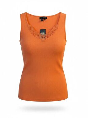 LAUREN RALPH LAUREN, VIBRANT PEACH/ORANGE TANK TOP, SIZE L